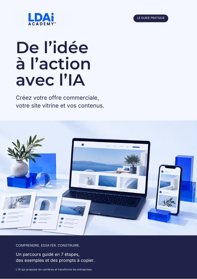 Couverture du guide gratuit De l’idée à l’action avec l’IA